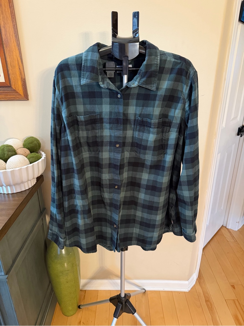 Carhartt Rugged Flex Flannel Shirt 3X Green Black Buffalo Plaid Plus Size